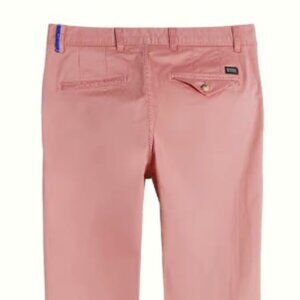 UNWORN Scotch & Soda "Stuart" salmon/terra cotta stretch chino pants TAG ON